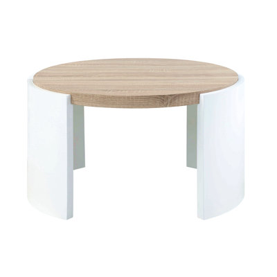 Table basse en chêne et blanc Zoma