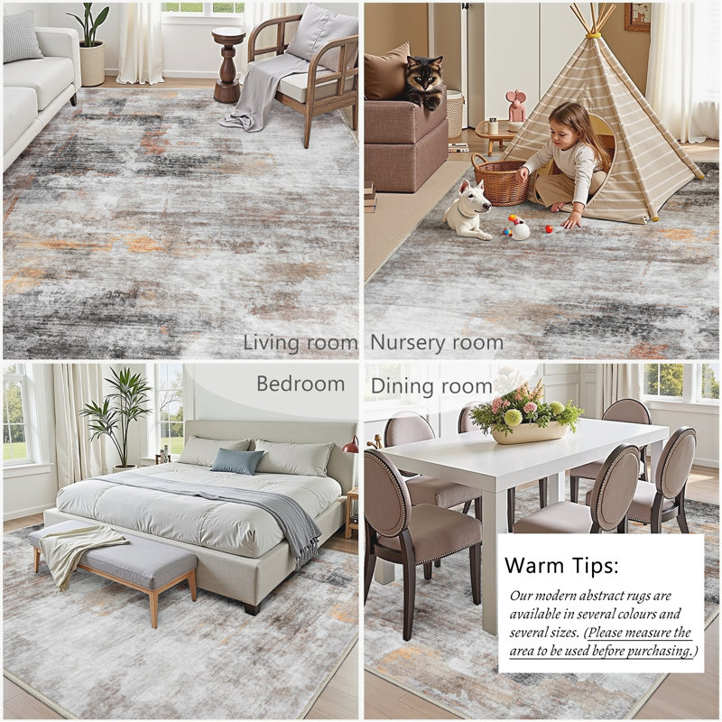 Oriental Grey/Brown Area Rug, Rectangle 8' x 10'