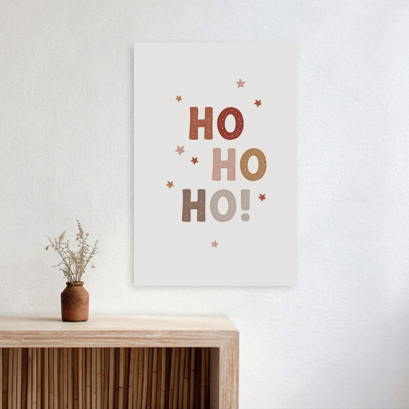 Festive Ho Ho Ho Modern Playful Abstract Landscape Nature Wall Art Print 1 Piece Wrapped Canvas Wall Art
