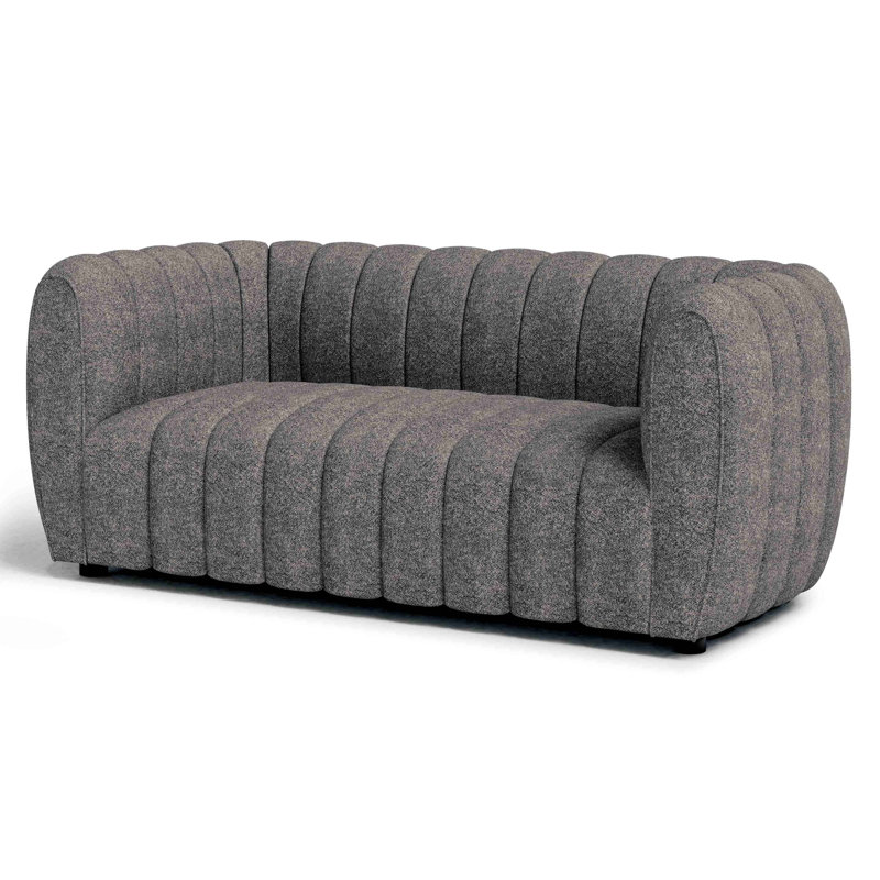 Celal Upholstered 63'' Loveseat, Charcoal Gray 100% Polyester, 31.5” H x 63” L x 34.5” W