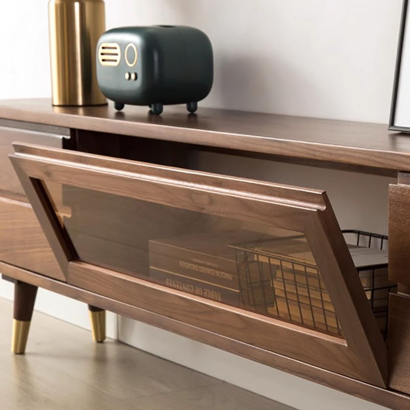 Meuble télé simple en bois, H 19,7 po x L 63 po x l 9,8 po