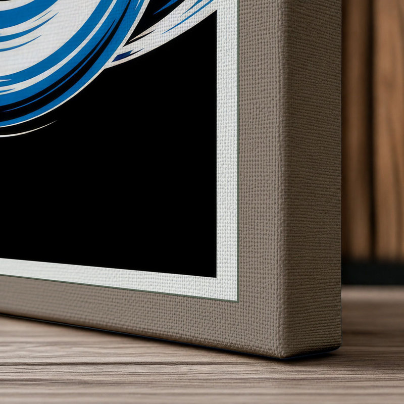 Blue Vortex Modern - Wrapped Canvas, 30x20 - 76.2 x 50.8 cm, Taupe Border