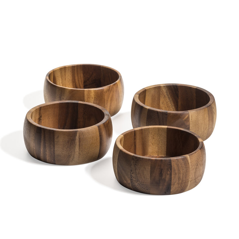 Bol à salade individuel en bois d'acacia