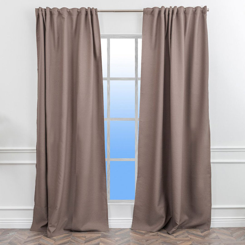LAXTON Room Darkening Extra Long & Extra Wide Decorative Curtain, 100" W x 45" L, Dark Beige