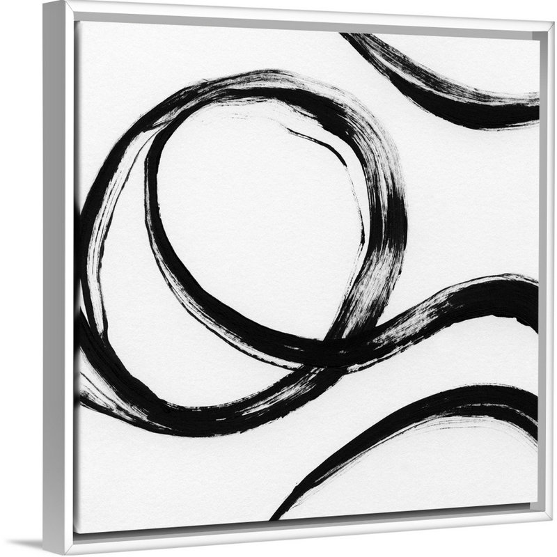 Gestural Marks IV - reproduction d'art sur toile, H 37,7 po x l 37,7 po x P 1,75 po, Cadre flottant blanc