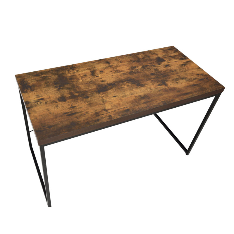 Bureau d'écriture rectangulaire avec pieds en métal, Brun