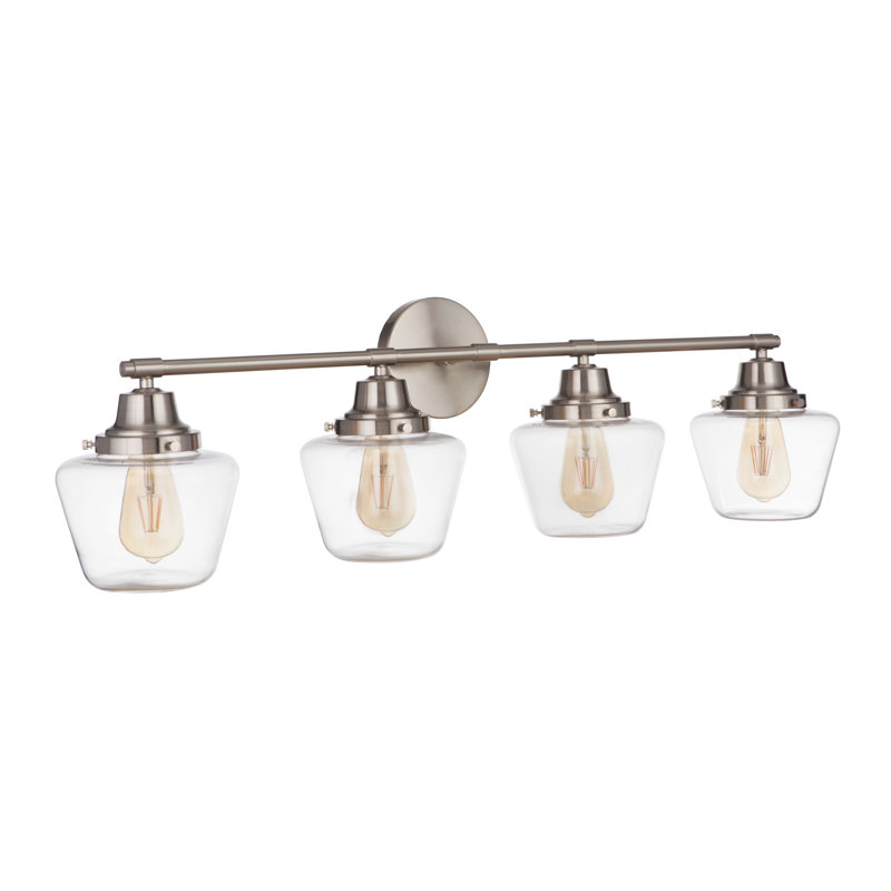 Éclairage pour meuble-lavabo 4 lumières Akida, Nickel poli brossé