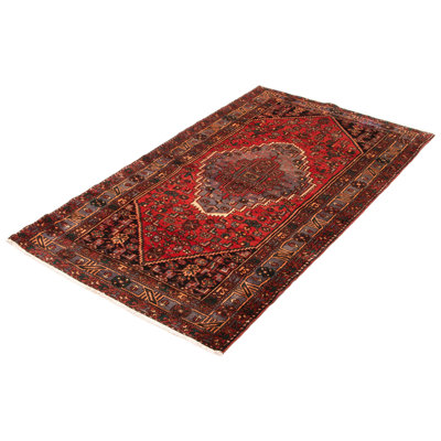 Tapis rouge en laine noué à la main 4 pi 9 po x 8 pi 5 po Andelz