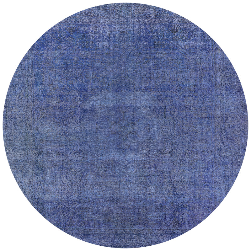Tapis bleu/gris, Rond 3 pi
