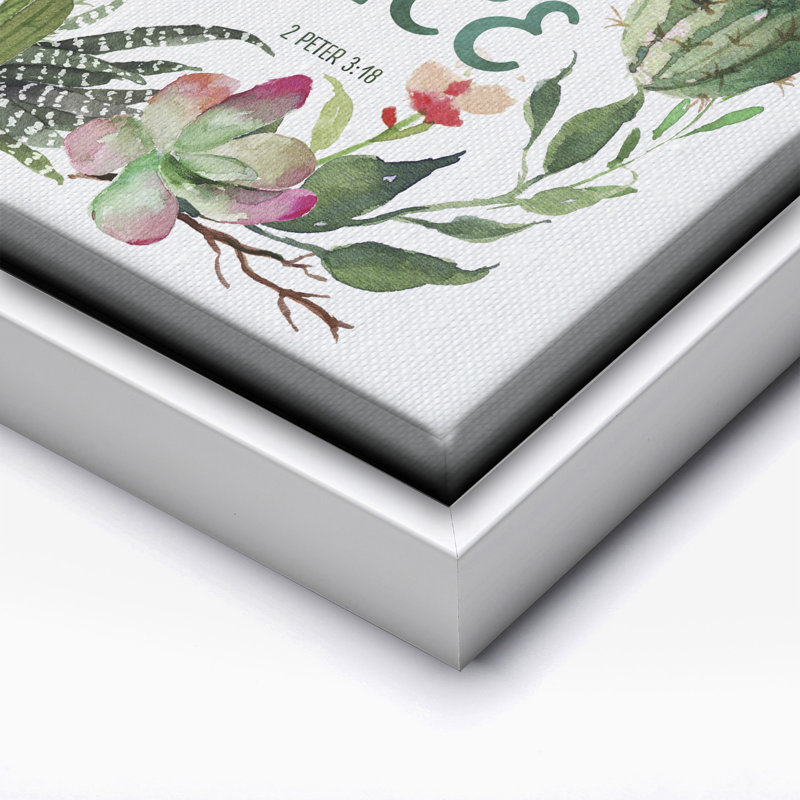 Grow in Grace, Canevas, Encadrement blanc, H 16 po x l 20 po