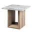 Table de bout moderne en marbre brun avec base contemporaine noire
