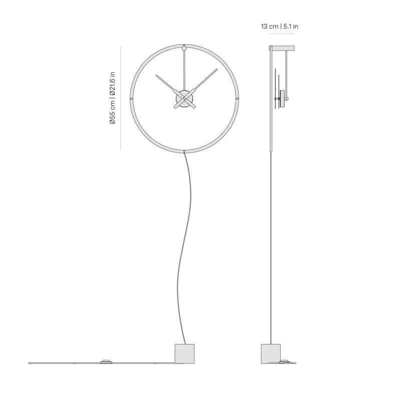 Horloge murale en bois massif Ombra, Moyen