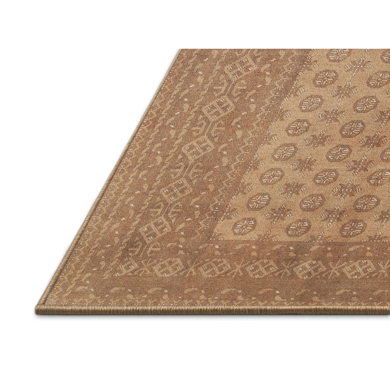 Tapis géométrique brun / beige, Rectangle 7 pi x 10 pi