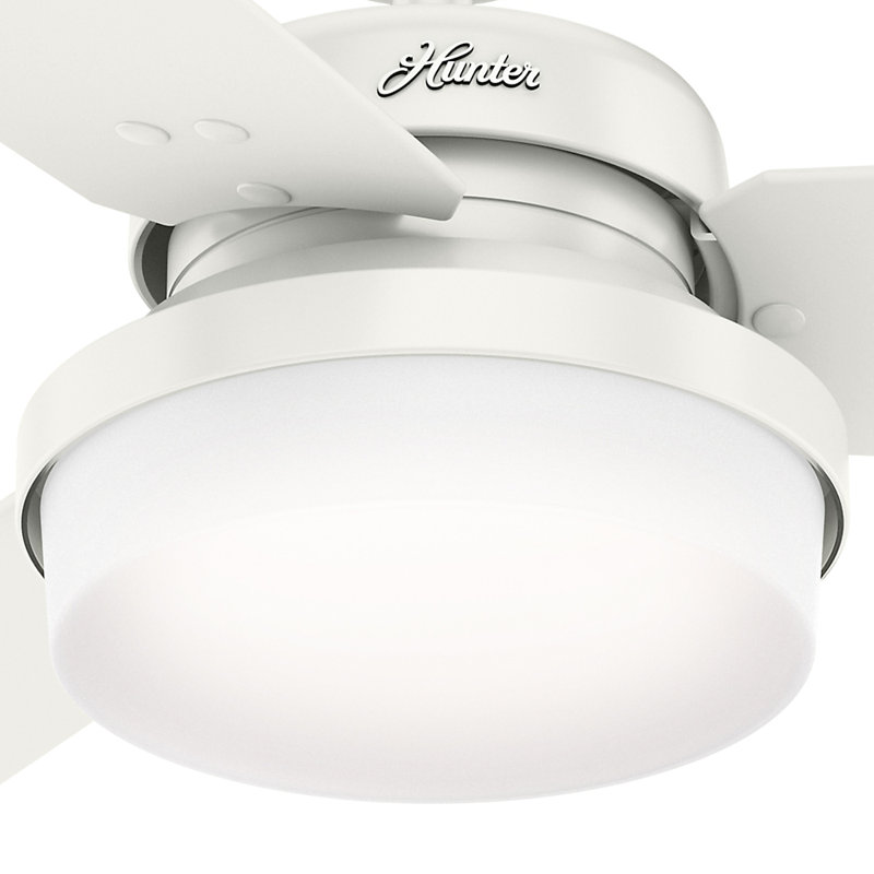 52" Sentinel 3 -Blade Standard Ceiling Fan with Remote Control and Light Kit Included, Fresh White