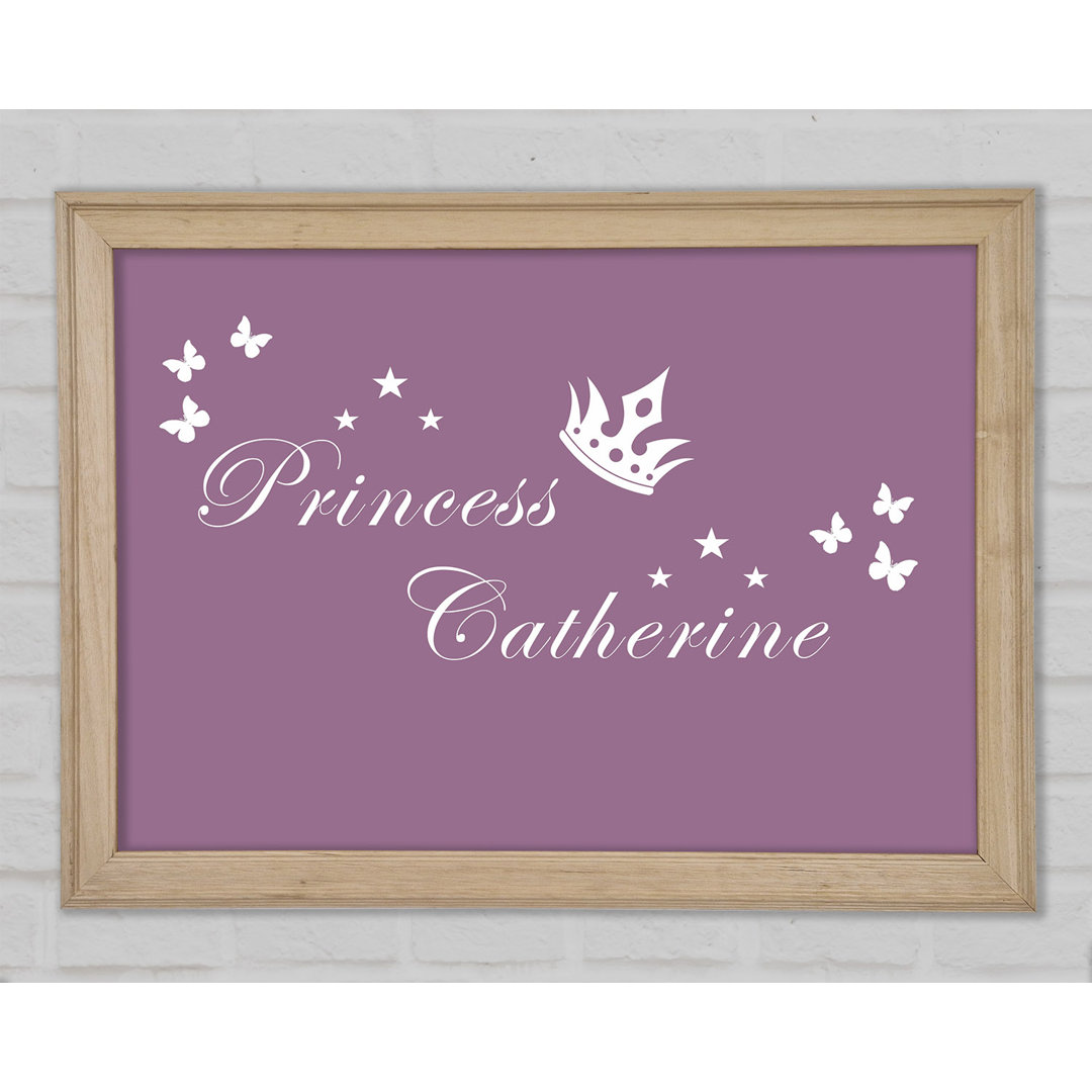 Girls Room Quote Your Own Name Princess 2 Dusty Pink - Single Picture Frame Textual Art