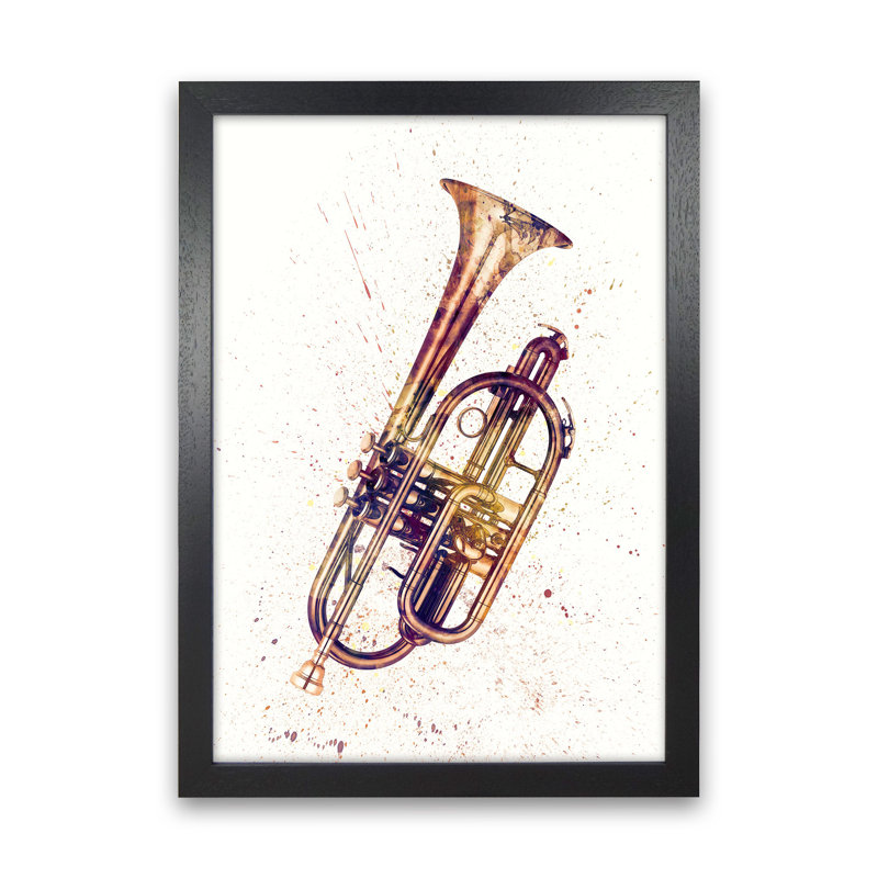 Cornet Music by Michael Tompsett - Print, 34cm H x 25cm W x 3cm D, Black Framed