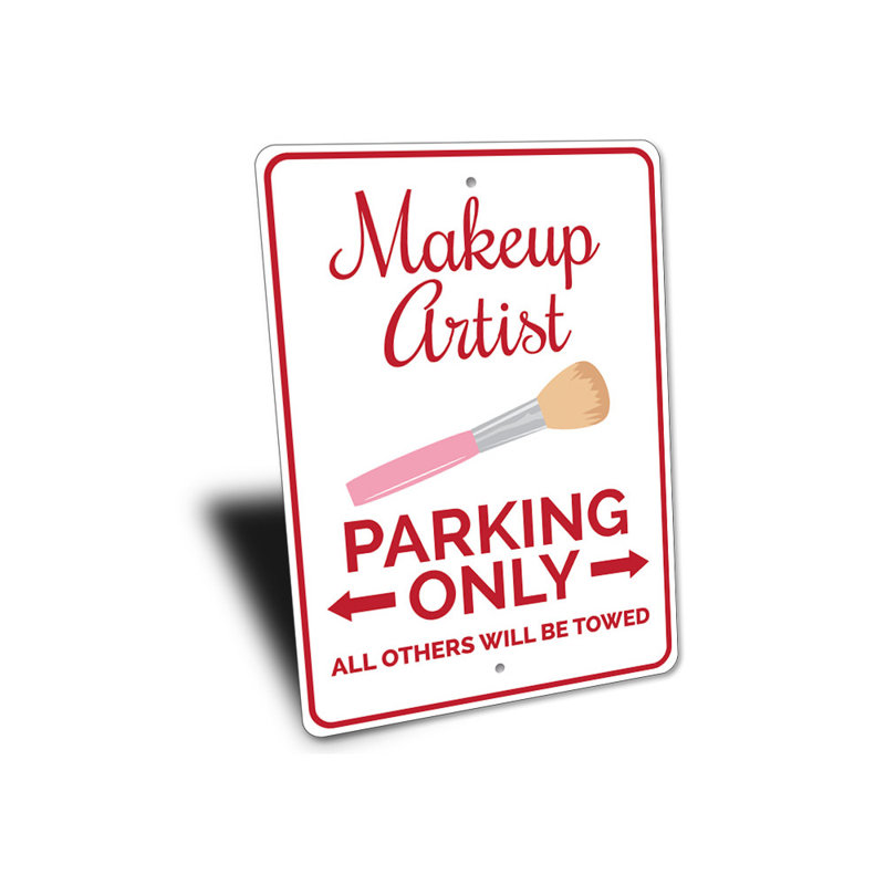 Enseigne de maquillage pour maquilleur, H 10 po x l 14 po x P 0,04 po