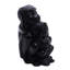 Three Monkey Sages In Black Wood Statuette
