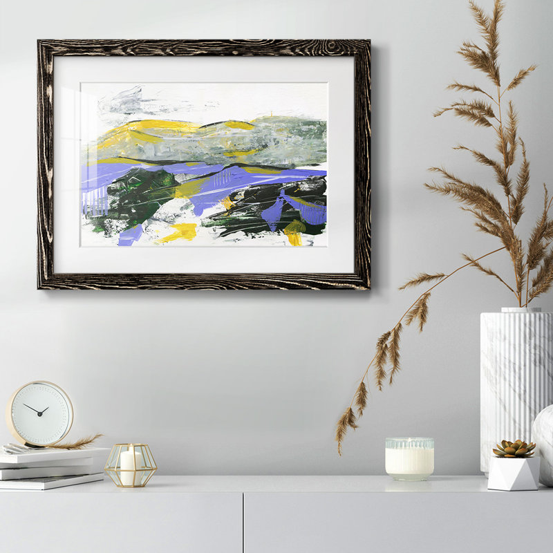Silent Mountain IV - Tableau encadré en verre, grand format, idéal pour le salon., Noir, H 14 po x l 20 po x P 1,5 po