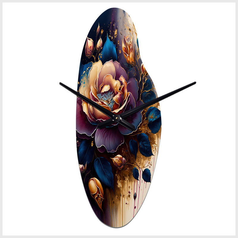 Horloge murale incurvée rose, Médium