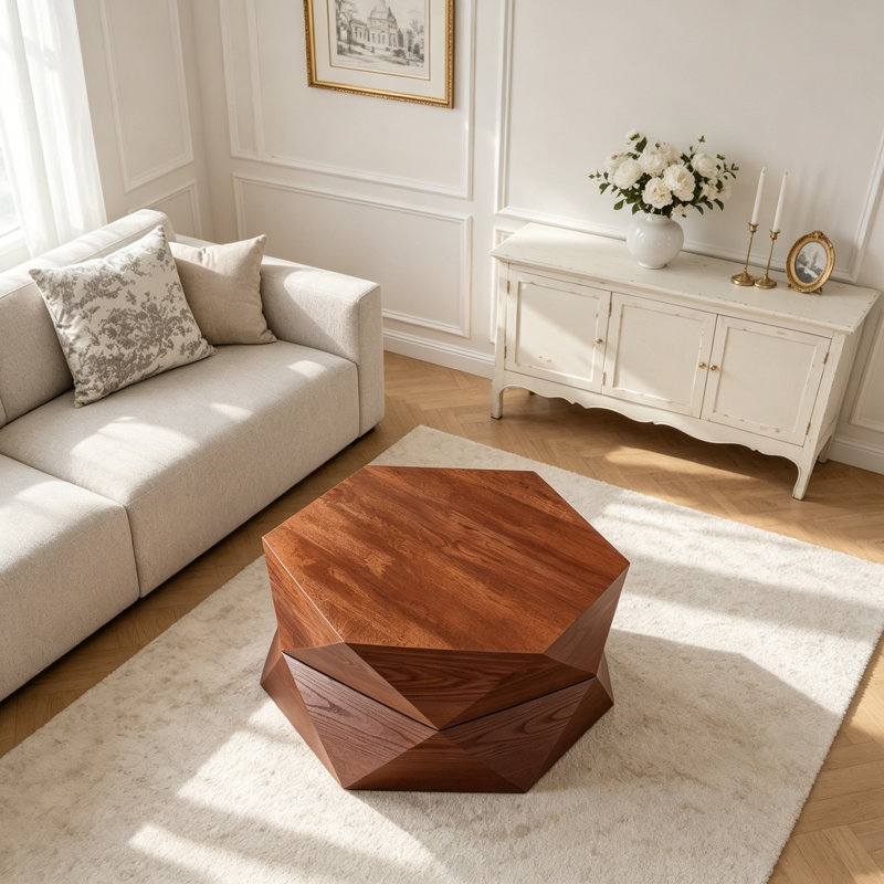 Table basse avec rangement, Reddish Brown, 36.61"W