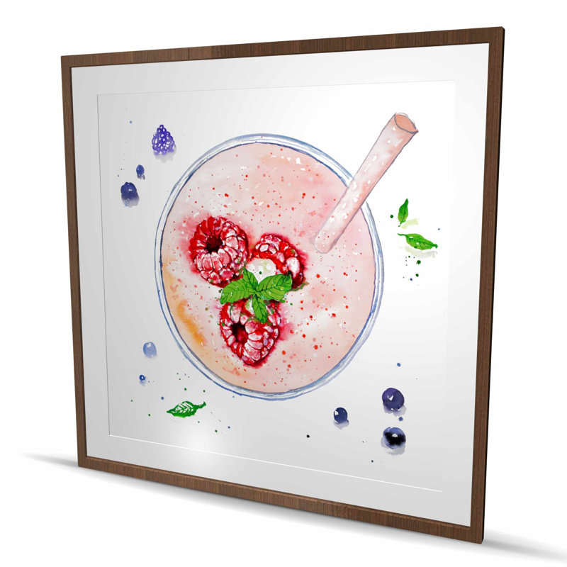 Strawberry & Raspberry Smoothie Print | Framed Kitchen Decor