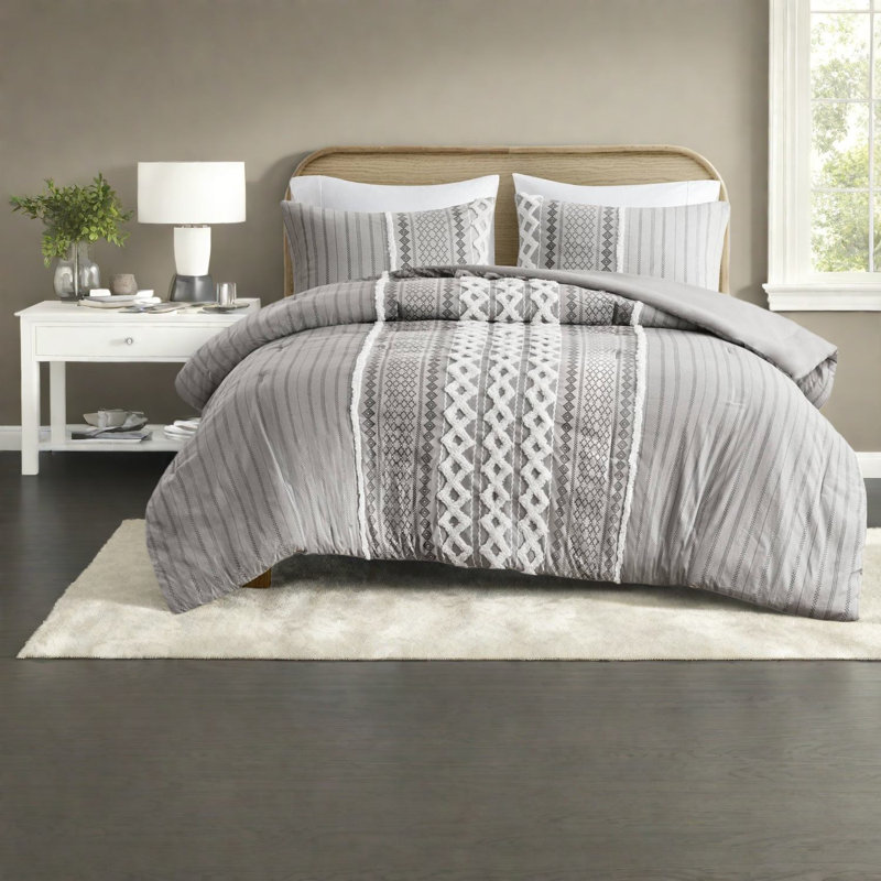 Ensembles de literie en coton de qualité supérieure de style très grand aztèque gris pour la maison