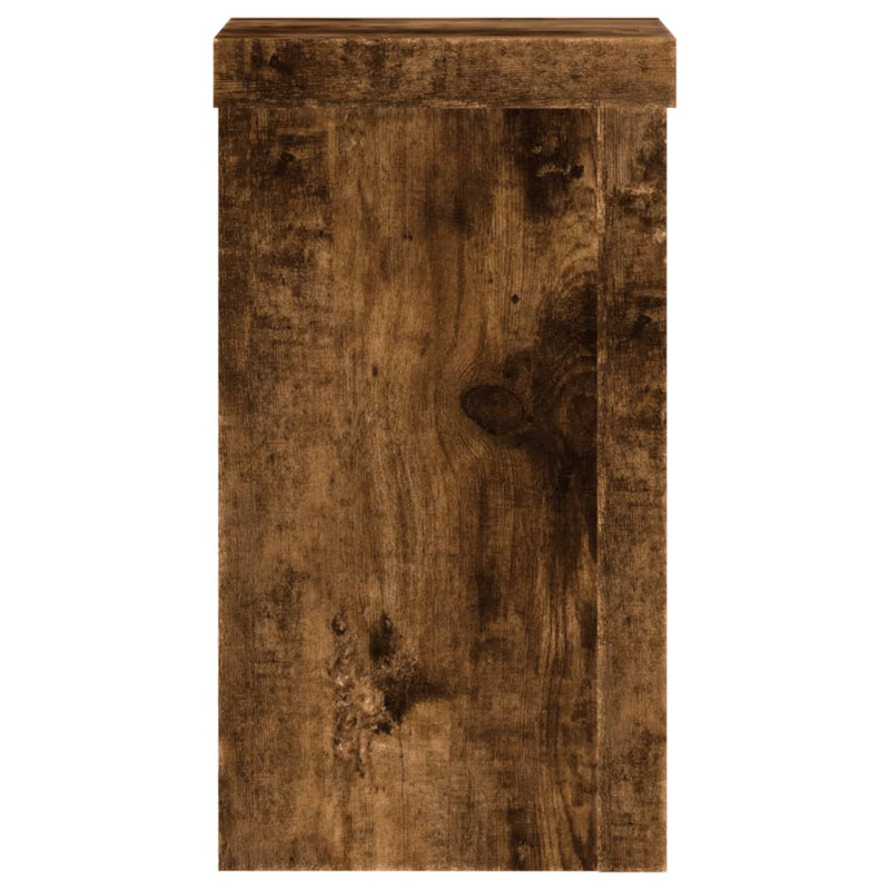 Plant Stand - Set of 2, Smoked Oak, 20cm H x 15cm W x 15cm D