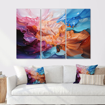Rainbow Charm Liquid Tide - Rainbow Canvas Art Set