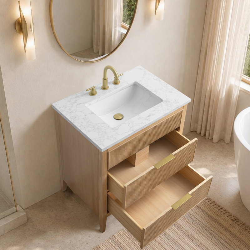Emma 30" W Single Vanity, Classic Oak