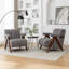 Fauteuil Dormon rembourré avec pieds en bois massif-1398806987