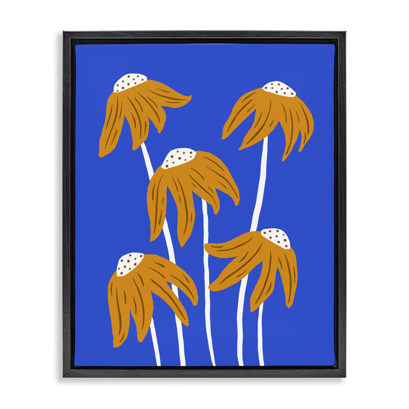 Art mural sur toile flotté, tournesol séché, H 31 po x l 25 po, Cadre flottant noir de jais