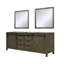 Meuble-lavabo double rustique brun 84 po X P 22 po P et 34 po Miroirs