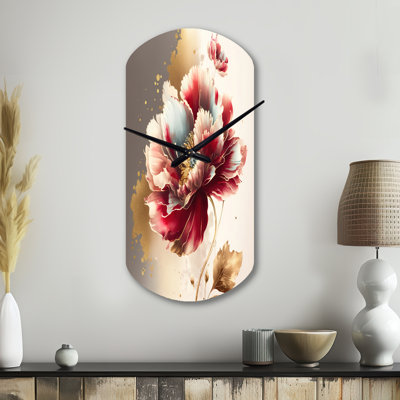 Horloge murale Neblett Bold Red Floral Design II - Floral