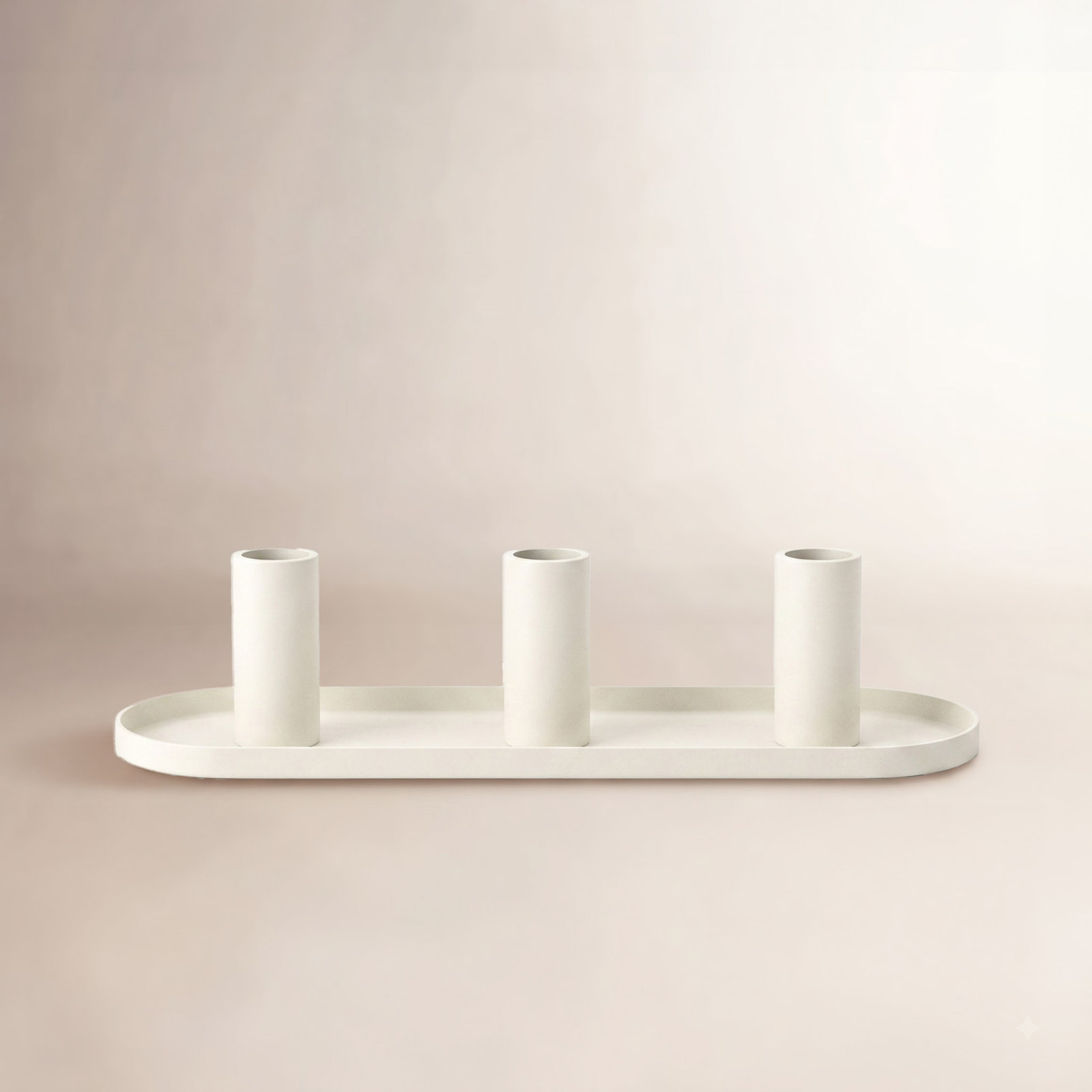 3-Piece Aluminum Candlestick Set, White