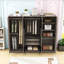 Rangement garde-robe en bois 6 portes avec 2 tiroirs et tablettes
