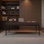 Bureau italien en bois fumé italien minimaliste