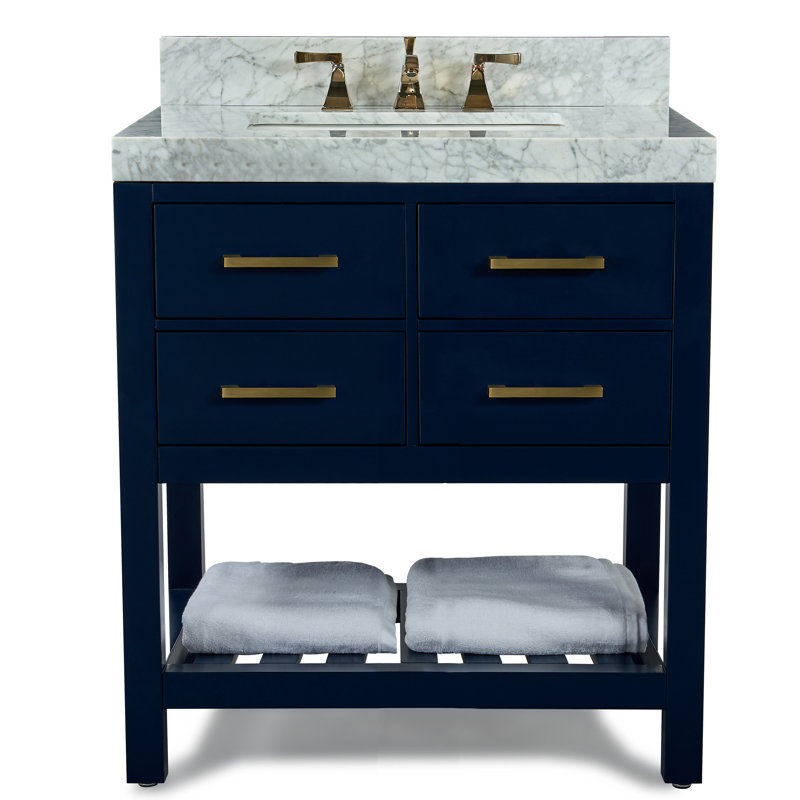 Elizabeth 36'' W Single Vanity, Heritage Blue | Brushed Gold