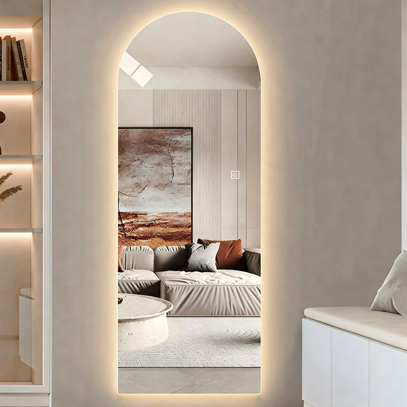 65" X 21" Shatterproof Led Mirror With 3 - Color Dimmable Lights, Hd Silver Glass, For Minimalist Bedrooms Wall Stepless Brightness Adjustment, , Suitable Salons