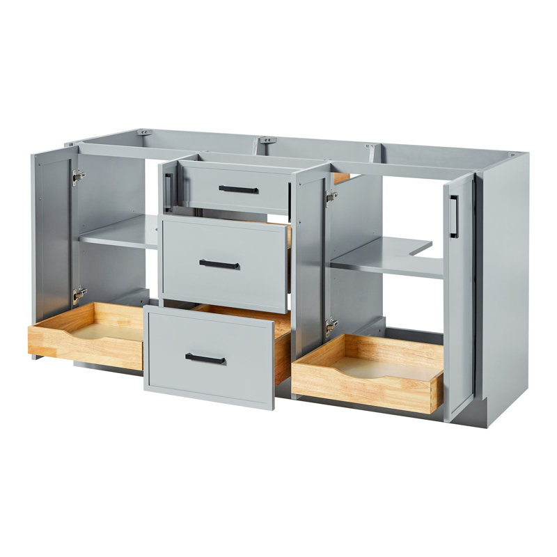 Armoire à double cuve en chêne Ariel Kelley, Gris