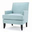 Fauteuil club rembourré en tissu profond bleu profond, siège d'appoint confortable pour le salon et la chambre à coucher