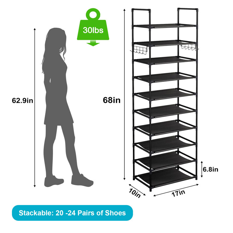 20 Pair Stackable Shoe Rack