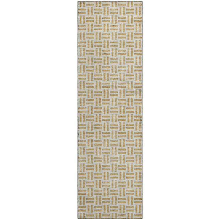 Premium Machine Washable Prisco Gold Rug