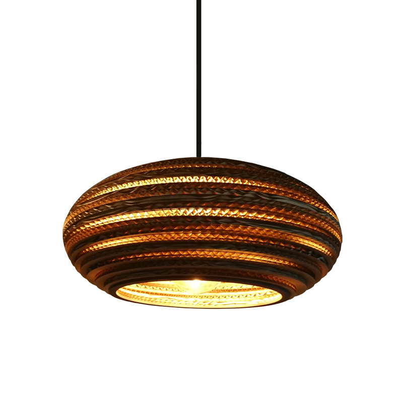 Stanyon 1 - Light Brown Sphere Pendant, 16cm H x 35cm W x 35cm D