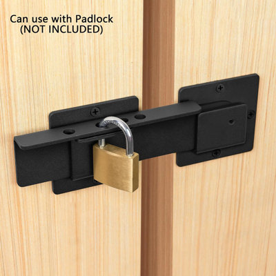 Loquet de porte de grange, loquet de porte en acier au carbone robuste de 9 pouces avec 4 trous de cadenas