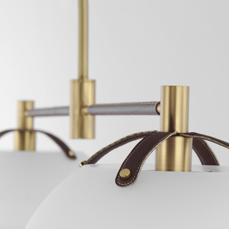 Domain 2 - Light LED Pendant, Frosted, Natural Aged Brass