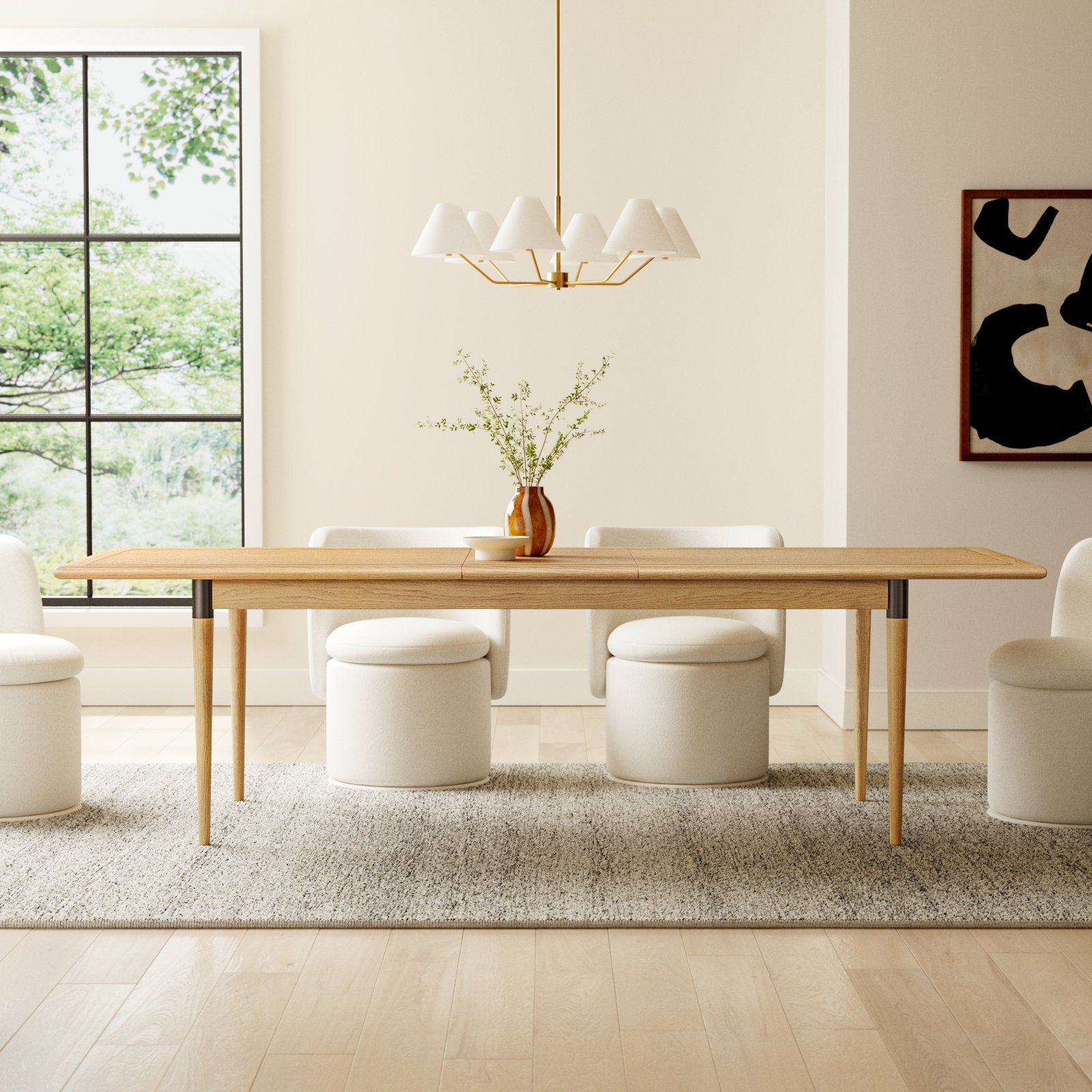 Yanely 84'' Extendable Dining Table, Fawn Oak