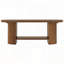 Table basse Mid-Century ovale avec rangement à deux niveaux et base cannelée