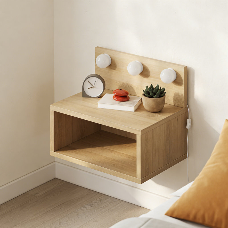 40cm W Manufactured Wood Bedside Table, Brown
