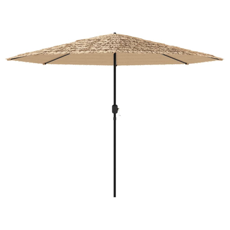 Beach Parasol with Crank Lift, 247cm H x 324cm W x 324cm D, Brown, white and pink